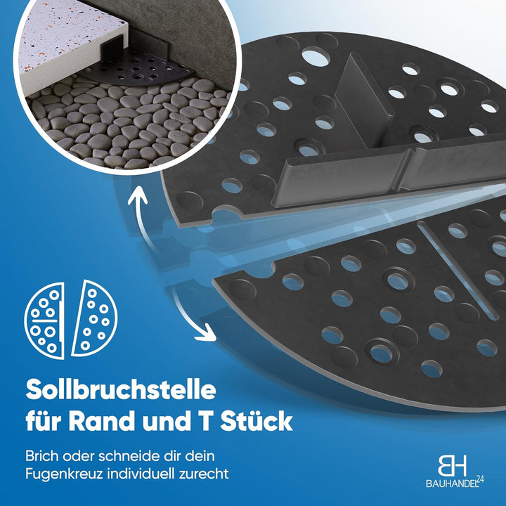 Bauhandel24 Fugenkreuze 3mm für Terrassenplatten Plattenlager Auflage Pads mit Teller Aussenbereich