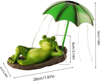 Umikk Frosch Figuren Draussen Deko Solar Garten Figuren Ornament mit Solar, Wasserdicht Lustige Fros