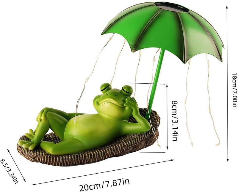 Umikk Frosch Figuren Draussen Deko Solar Garten Figuren Ornament mit Solar, Wasserdicht Lustige Fros