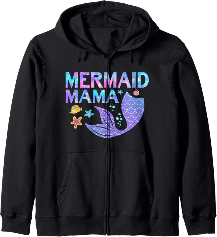 Mermaid Birthday Mermaid Mum Meerjungfrau Kostüm Damen Mama Kapuzenjacke