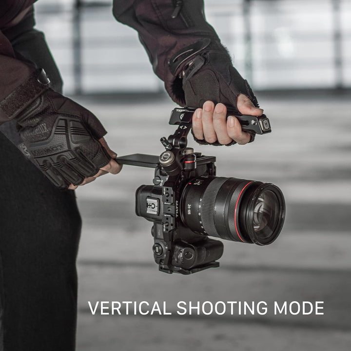 Tilta Kamerakäfig kompatibel mit Canon R5/R6 Kit A V2, mit Schnellverschluss-Griff, Schwarz TA-T22-A