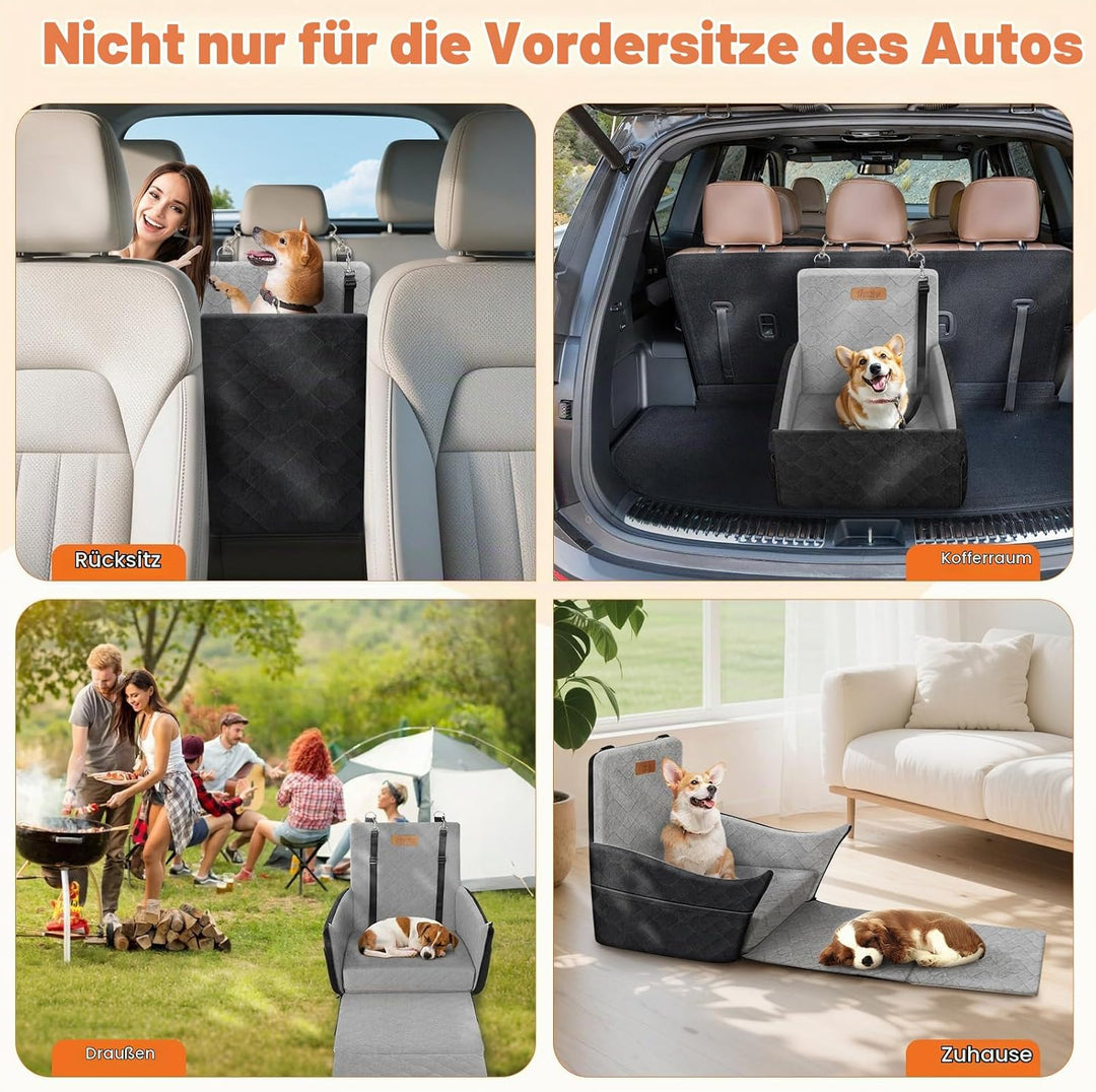 Erhöhter Hundesitz fürs Auto, Hunde Autositz für kleine &amp; mittlere Hunde bis 16 kg, Abnehmbar &amp; Wasc