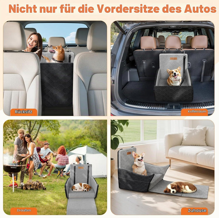 Erhöhter Hundesitz fürs Auto, Hunde Autositz für kleine &amp; mittlere Hunde bis 16 kg, Abnehmbar &amp; Wasc
