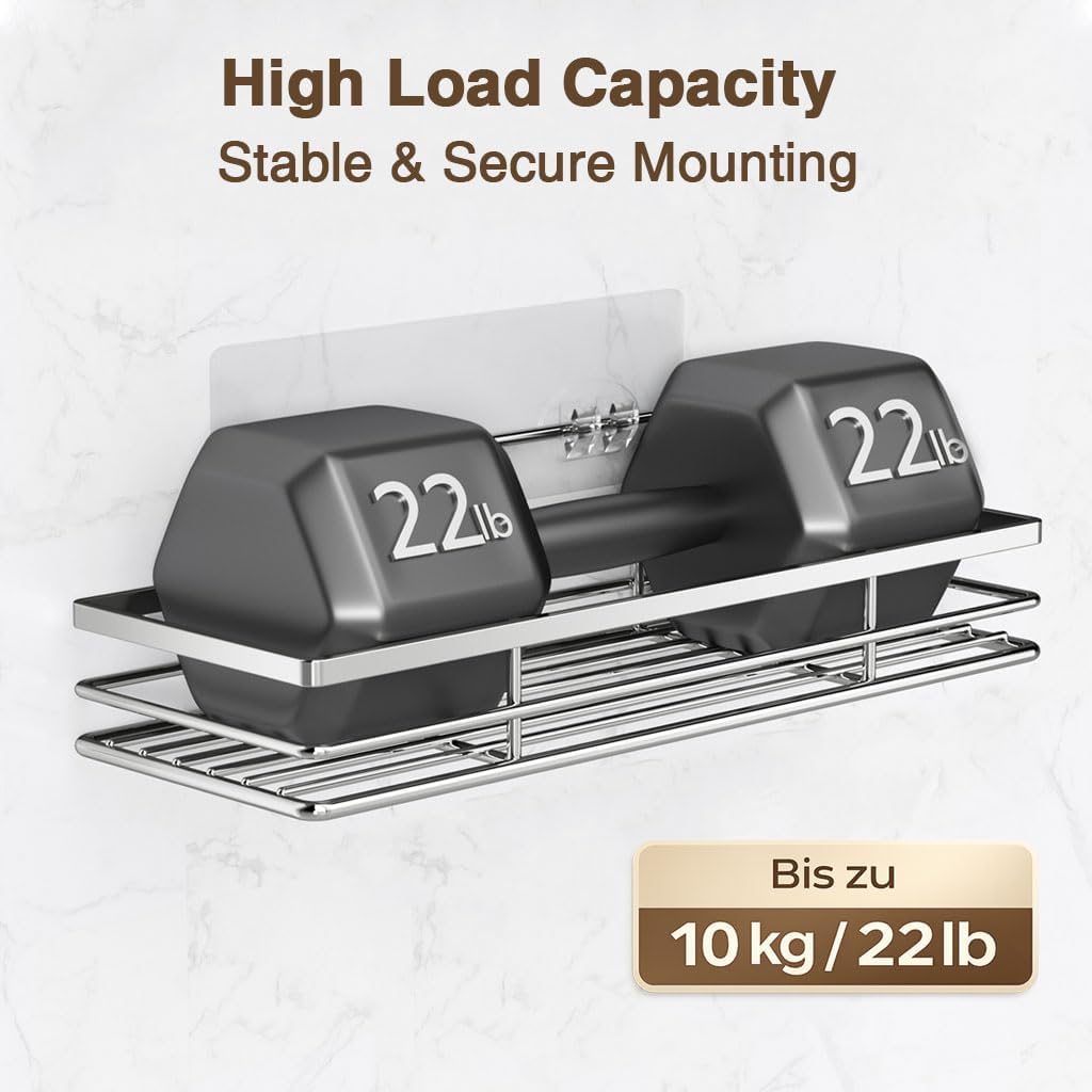 Duschablage Ohne Bohren 2 Stück SUS304 Edelstahl Duschregal Badregal Zum Kleben
