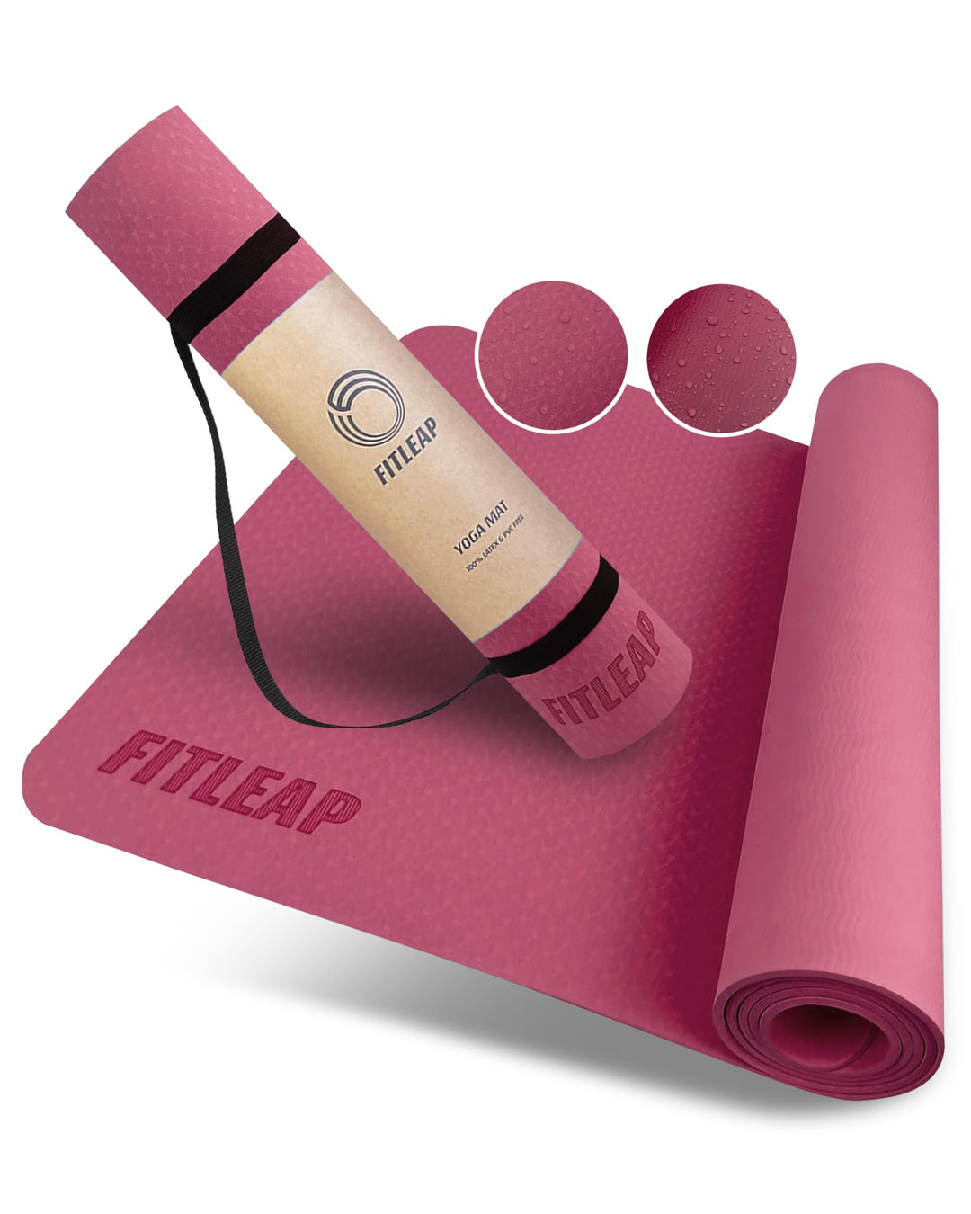 Fitleap Yoga-Matte Pro aus umweltfreundlichem TPE-Schaum. Sehr rutschfeste, schadstofffreie, hypoall