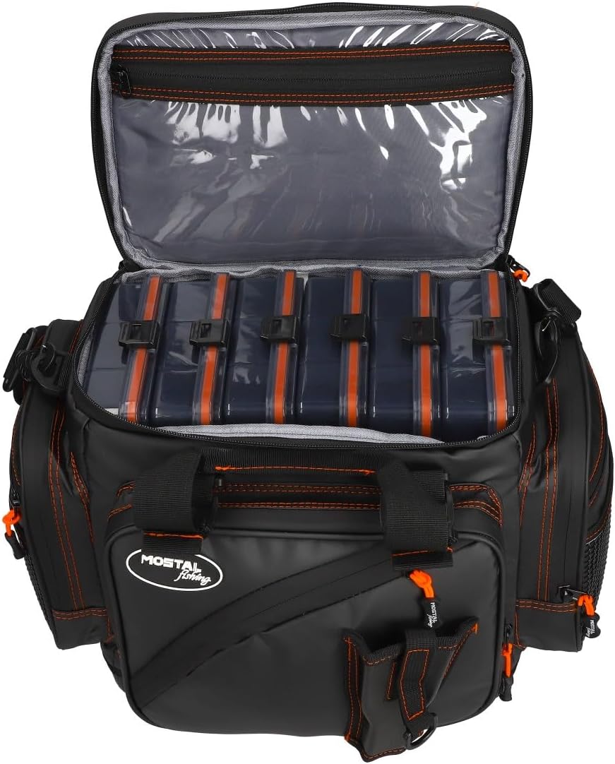 Mostal Anglertasche Taipan 720 wasserdichte Angeltasche mit 6 Boxen