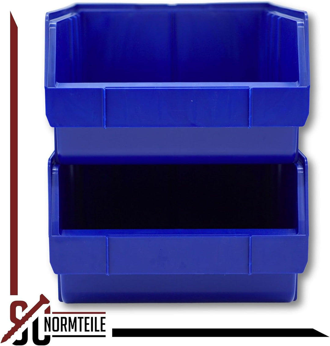 SC-Normteile Sichtbox 8 Stück Grösse 1 (489 x 304 x 185 mm) Blau – PP Kunststoff, stapelbar – Stapel