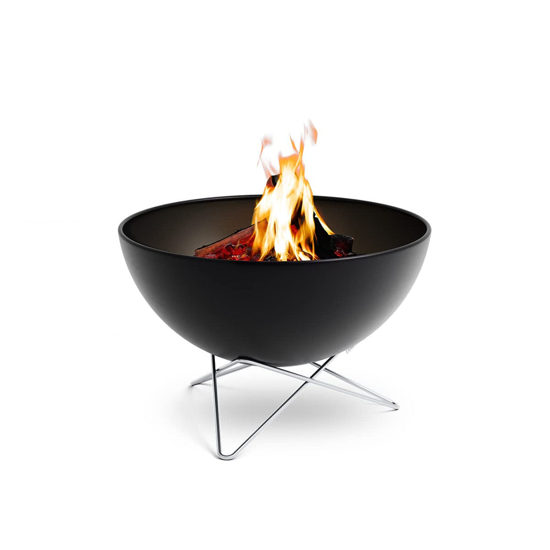 höfats - BOWL 70 Feuerschale mit Edelstahl Sternfuss - raucharme Verbrennung - Feuerstelle mit Planc
