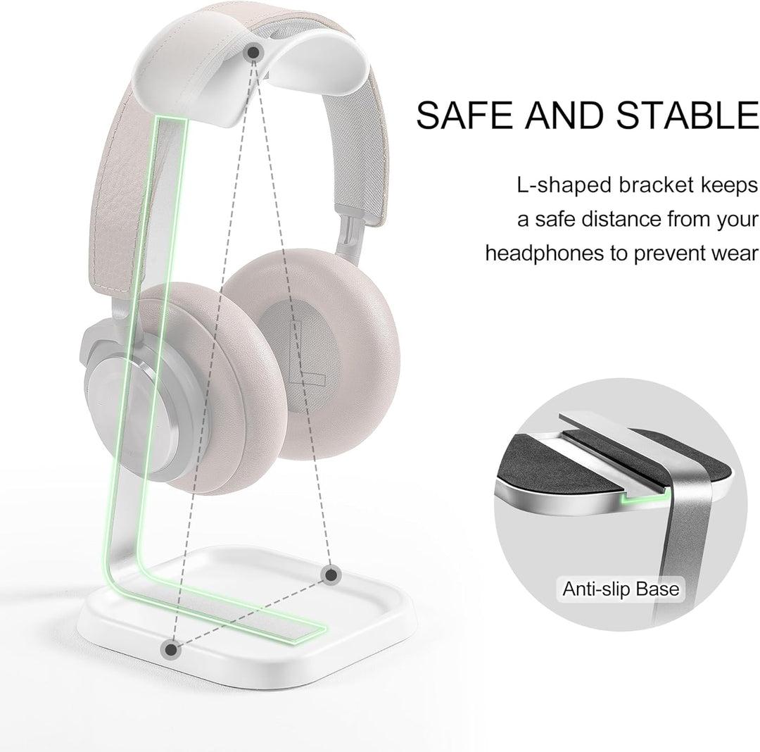 Kopfhörer Ständer, Gebogener Headset Halterung mit Ablagefach, Schwere Basis Gaming Kopfhörer Halter
