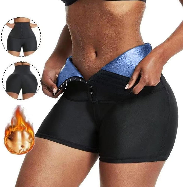 Damen Schwitzhose Zum Kurz Hosen Hohe Taille Sauna Shorts Hot Thermo Sweat Sporthose Verstellbare Sc