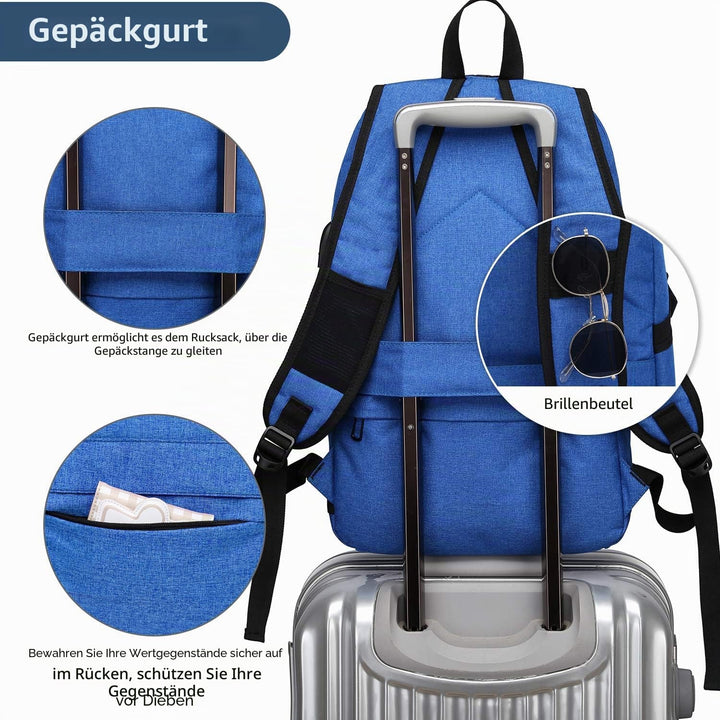 WENIG Laptop Rucksack Herren,15.6 Zoll Laptop Anti Diebstahl Rucksack Tasche Schulrucksack Business