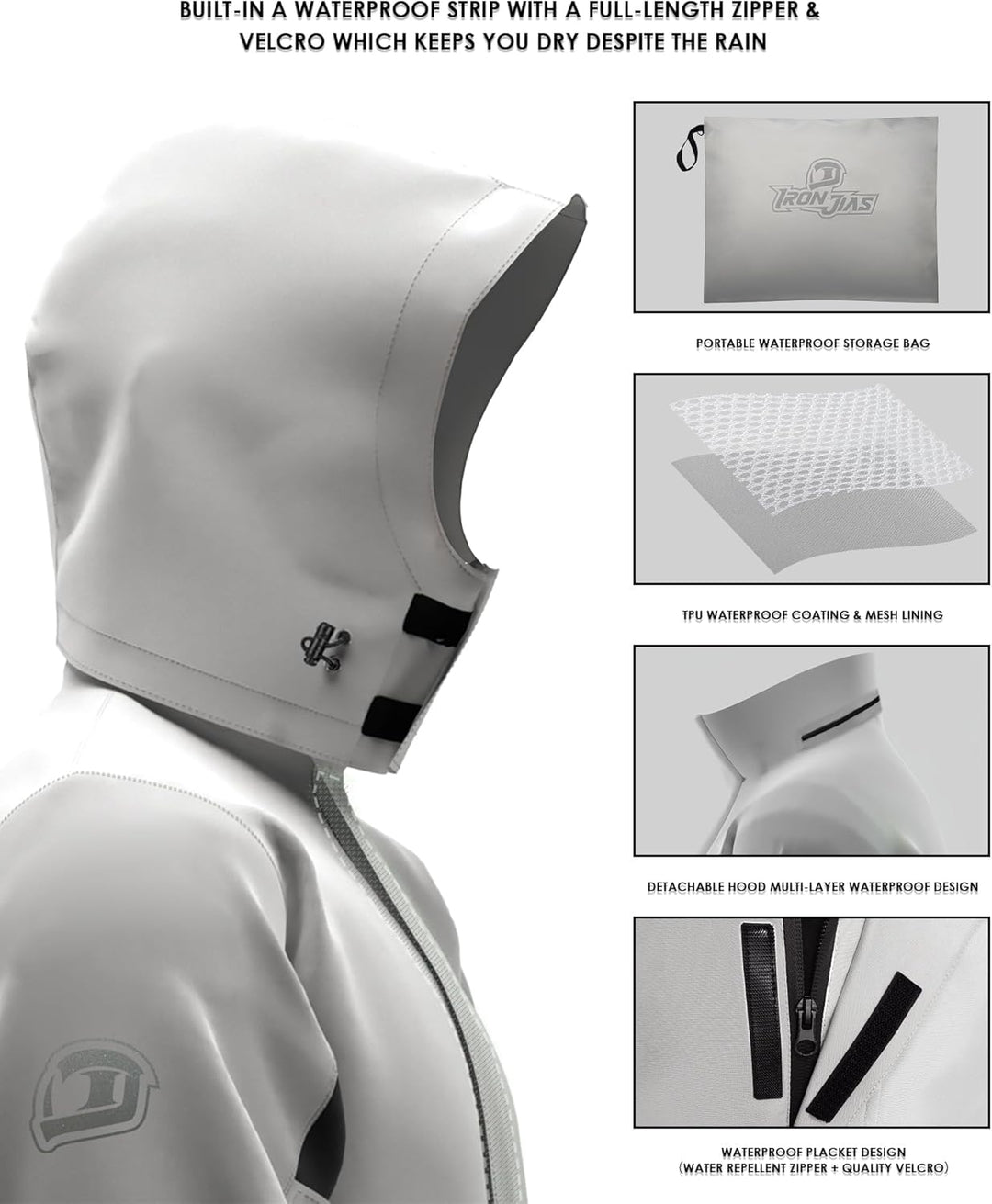 IRON JIA’S Regenanzug Herren Motorrad Regenjacke Wasserdichter Winddicht Atmungsaktiver Reflektieren