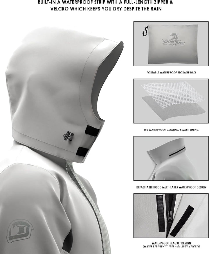 IRON JIA’S Regenanzug Herren Motorrad Regenjacke Wasserdichter Winddicht Atmungsaktiver Reflektieren