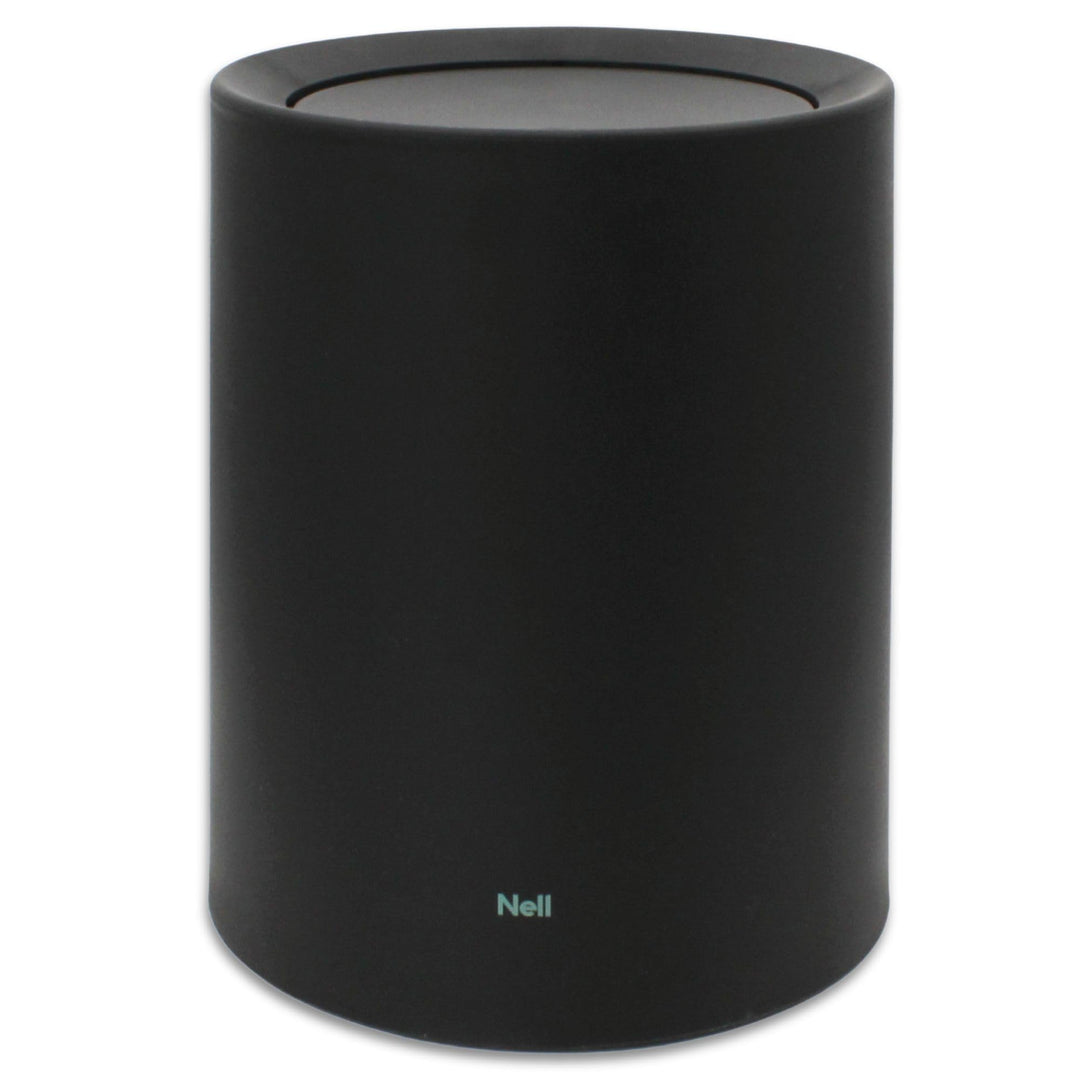 Nell 12L Mülleimer Büro Schwarz Matt mit Schwingdeckel – Perfekt für Büro, Küche und Wohnzimmer, Vie