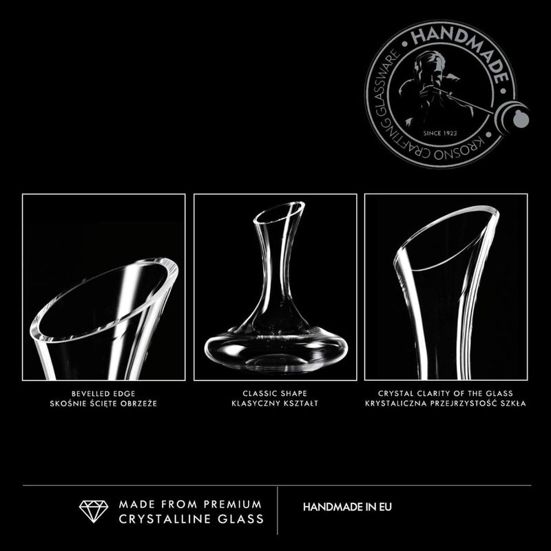KROSNO Wein-Dekanter Wein-Karaffe | 1500 ML | Set von 1 | Vinoteca Kollektion | Rotwein Dekantierer