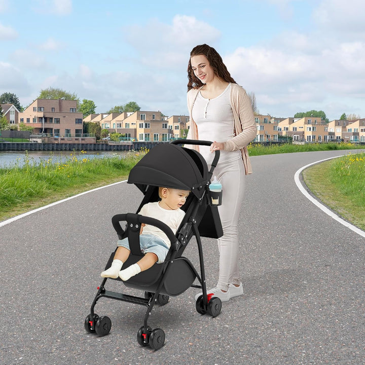 Kinderbuggy, Kinderwagen mit Sonnenschirm, Kinderwagen Zusammenklappbar, Buggy mit Liegefunktion, Ka