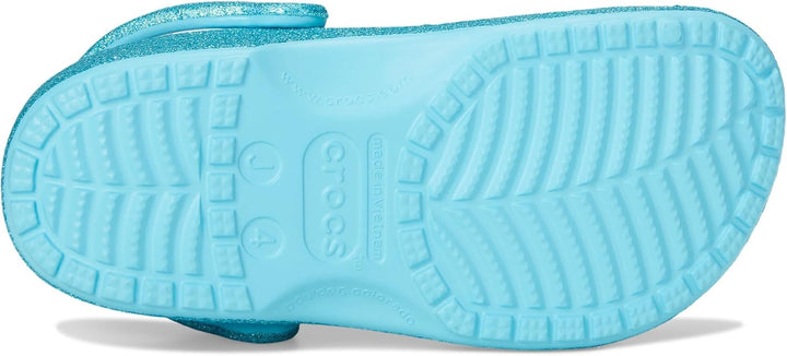 Crocs Unisex Kinder Classic Glitter Clog K Holzschuh 22.2 cm Getöntes Glas, 22.2 cm Getöntes Glas