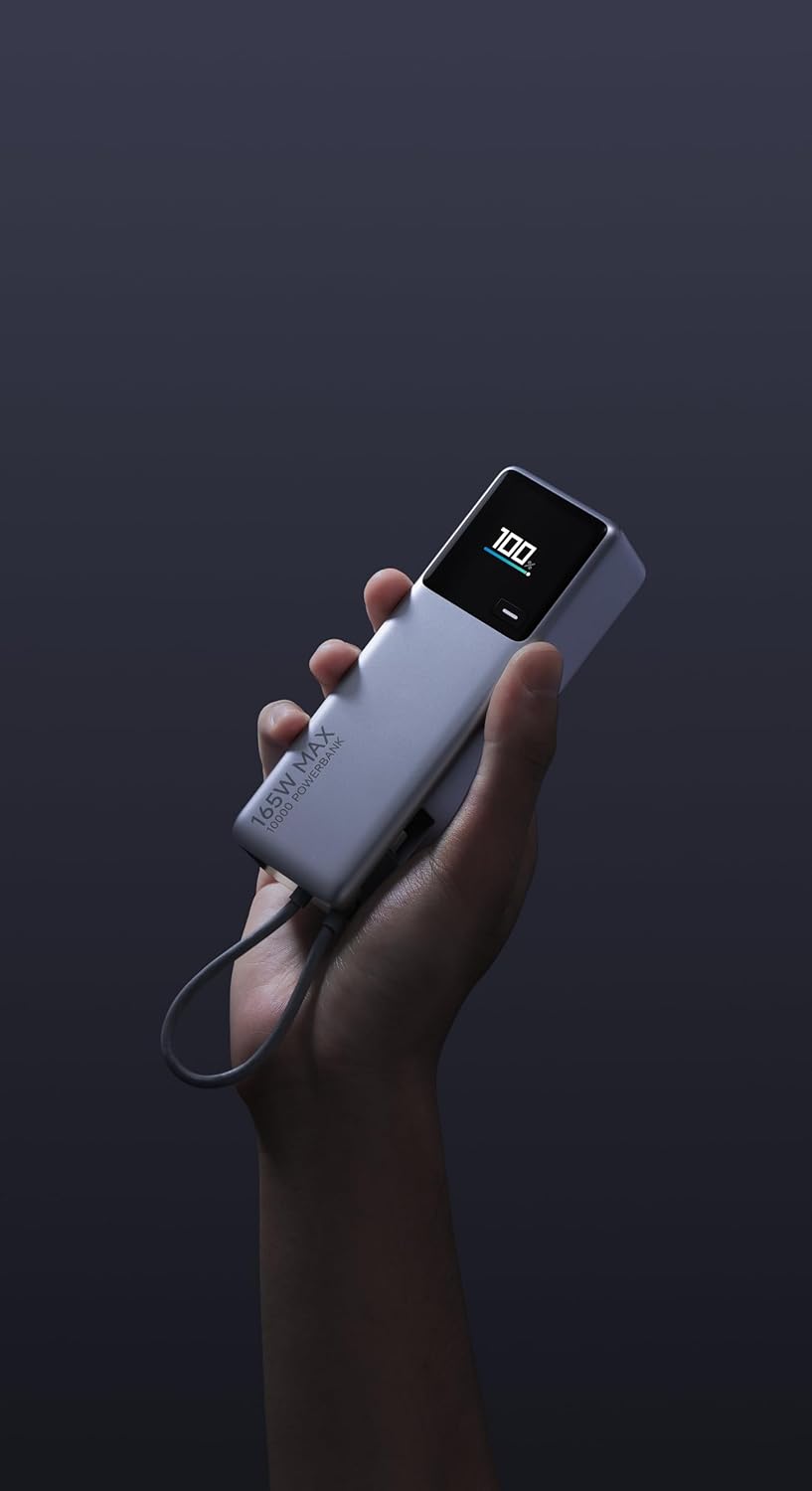 Xiaomi 165W Power Bank 10000mAh, Super Schnellladung|3 USB-C Ports for Multi-Device Charging Power,