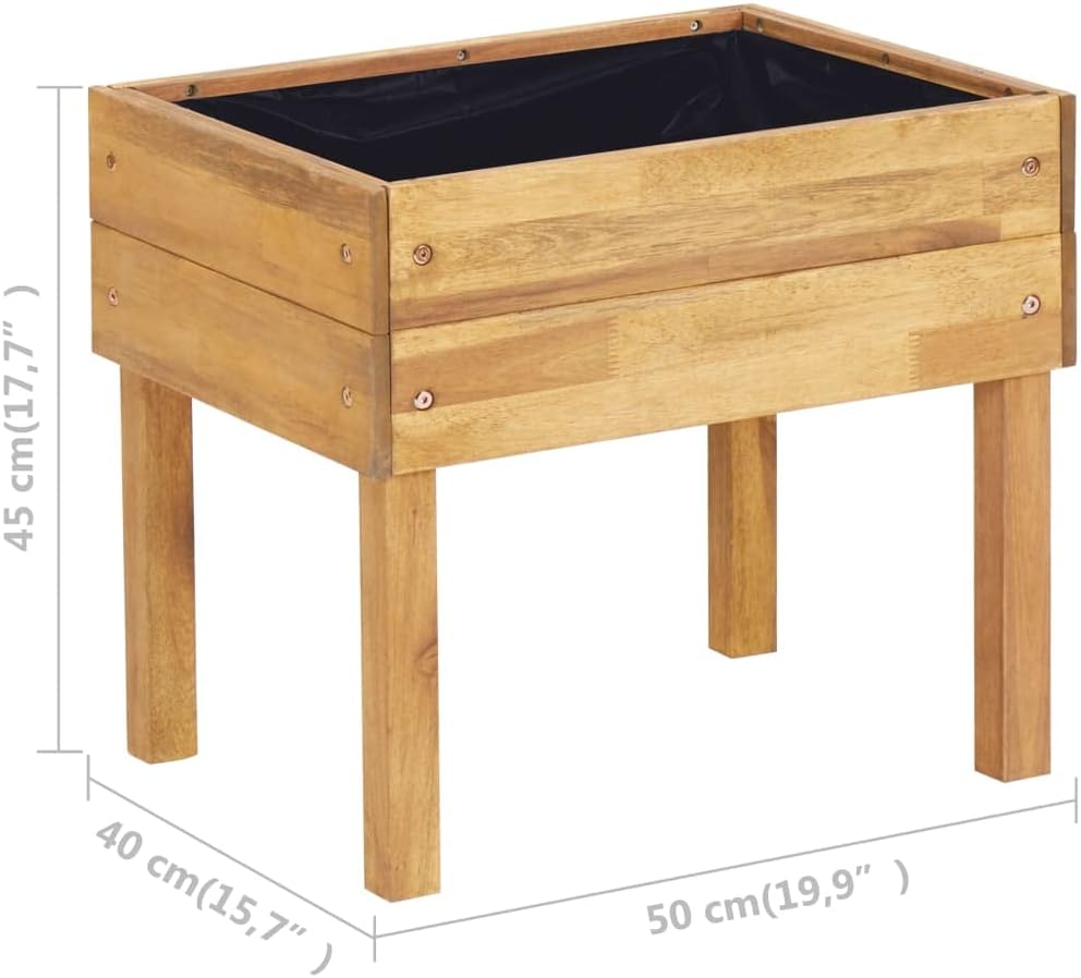 FIRBNUS Pflanzkübel 50x40x45 cm Natürliche Holzfarbe Akazien-Massivholz Blumenkübel Einsatz im Ausse