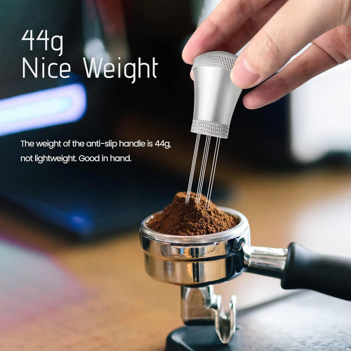 Wdt Tool, Aluminium Wdt Tool Espresso mit Ständer, Kaffee Distributor mit 7 0.3mm Dickem Edelstahl E
