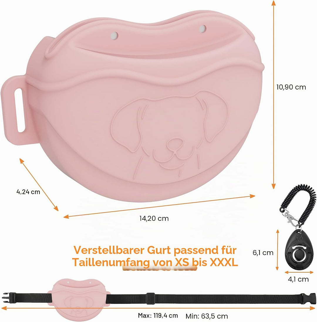 AWINNER Leckerli-Tasche für Hunde, Premium-Silikon, verbesserte 4 starke Magnete, verbesserter Magne