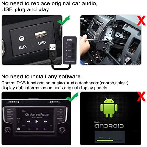 EZoneTronics DAB+ Digital Signal Receiver USB Adapter für Audi BMW Benz Volvo Ford Peugeot Citroen D