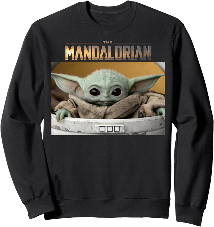 Star Wars The Mandalorian The Child Logo Portrait Panel Sweatshirt