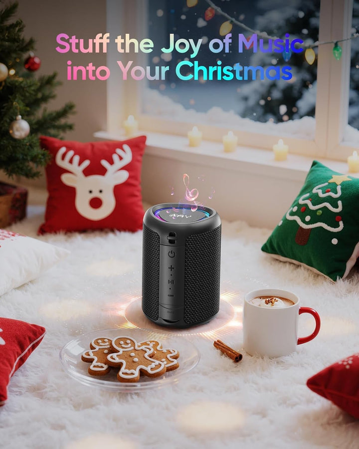 AY Tragbarer Bluetooth Lautsprecher mit Licht, Musikbox Bluetooth mit Leistungsstarker Kristallklare