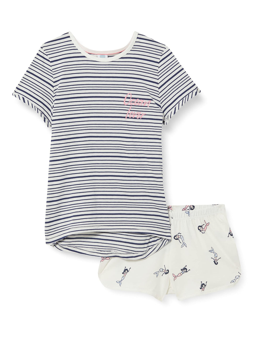 Sanetta Mädchen Schlafanzug kurz blau Pyjamaset, Admiral, 128