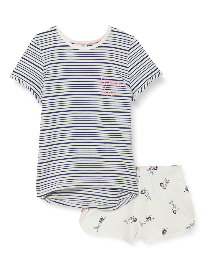 Sanetta Mädchen Kurz Blau Baby-und Kleinkind-Schlafanzüge 116 Admiral, 116 Admiral