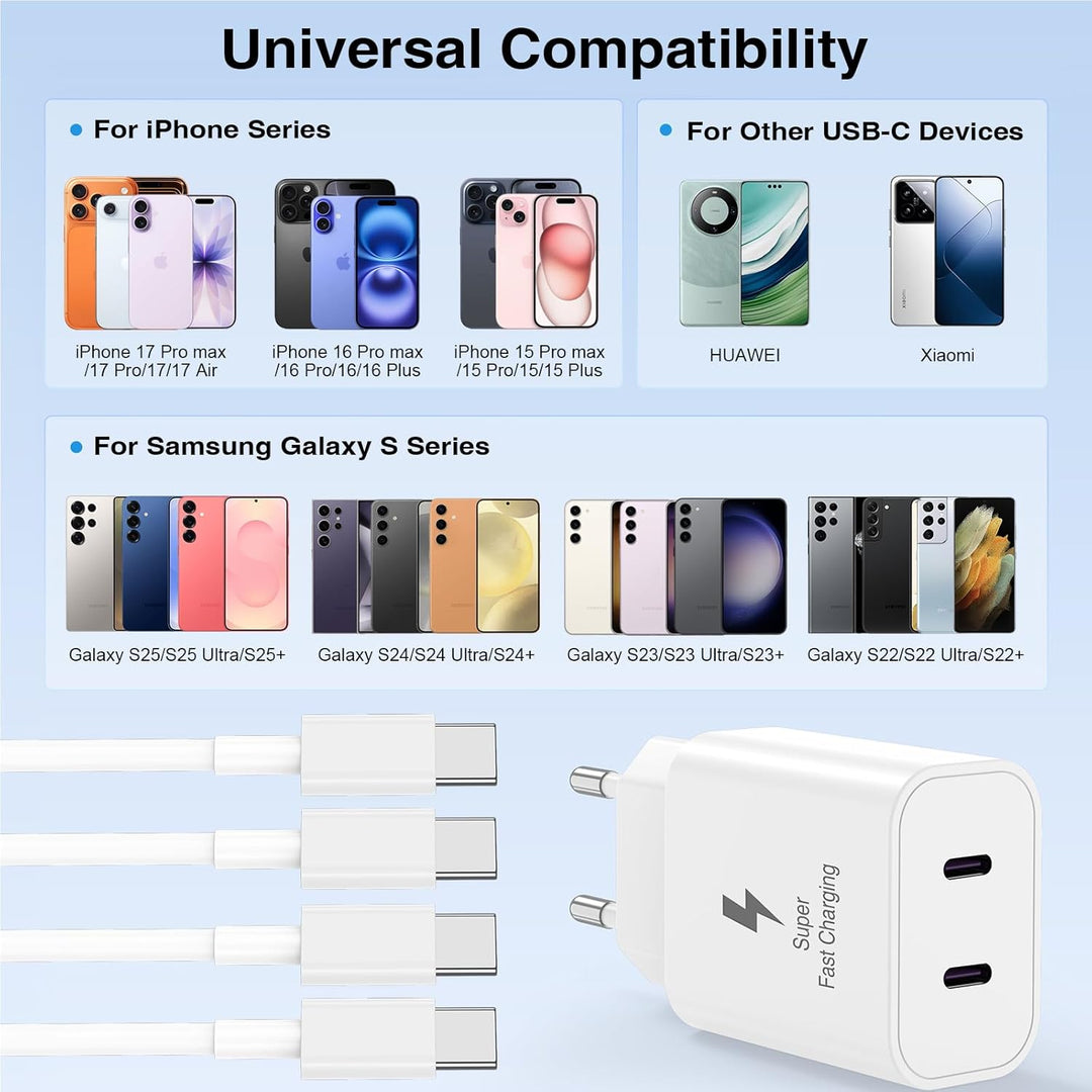 45W Ladegerät USB C Schnellladekabel für iPhone 17 16 15 Pro Max 17 15 16e Plus,iPad 13/11/10th,MFi-