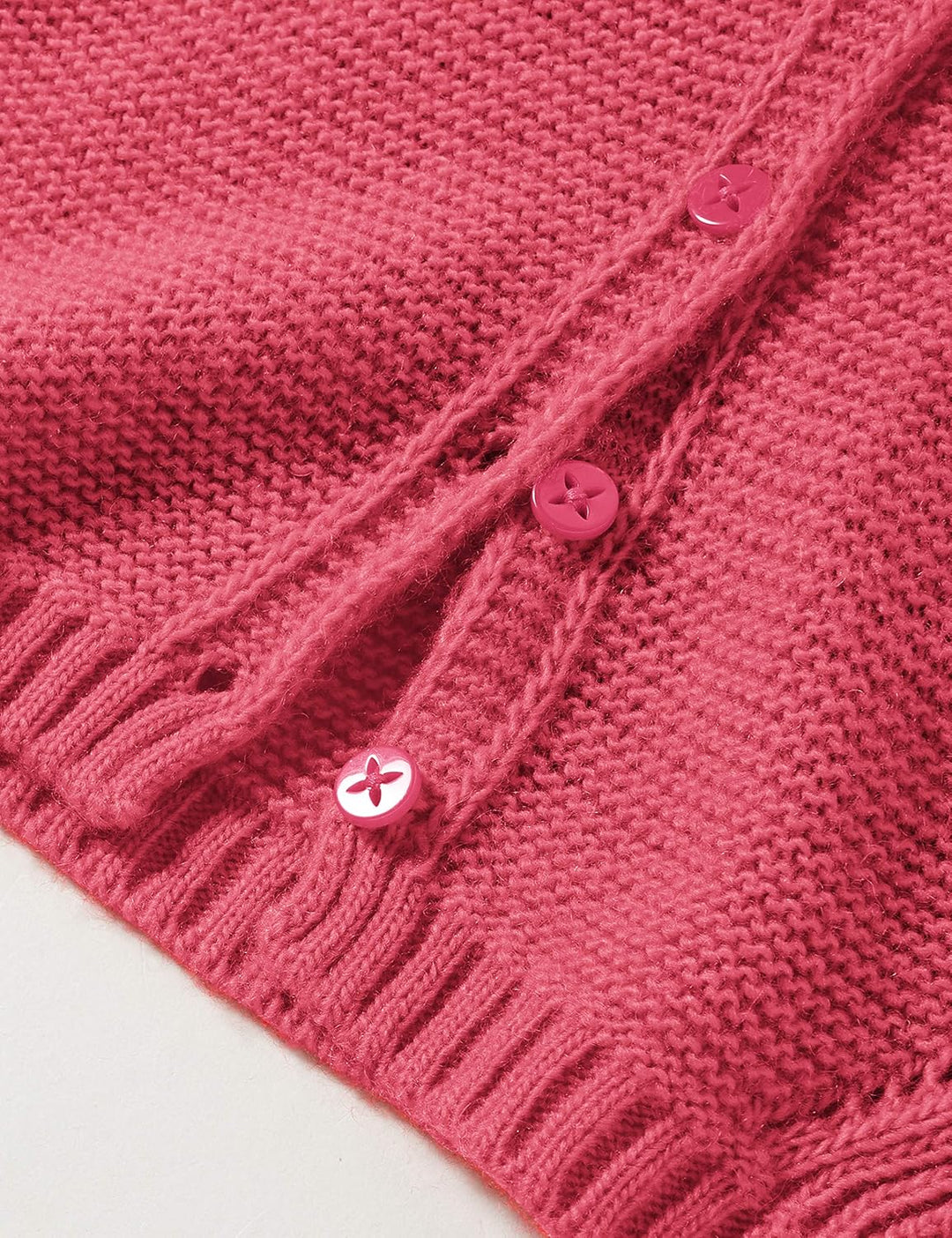 United Colors of Benetton Mädchen Maglia Coreana M/L Strickjacke 90 Fuchsia Purple 02a, 90 Fuchsia P