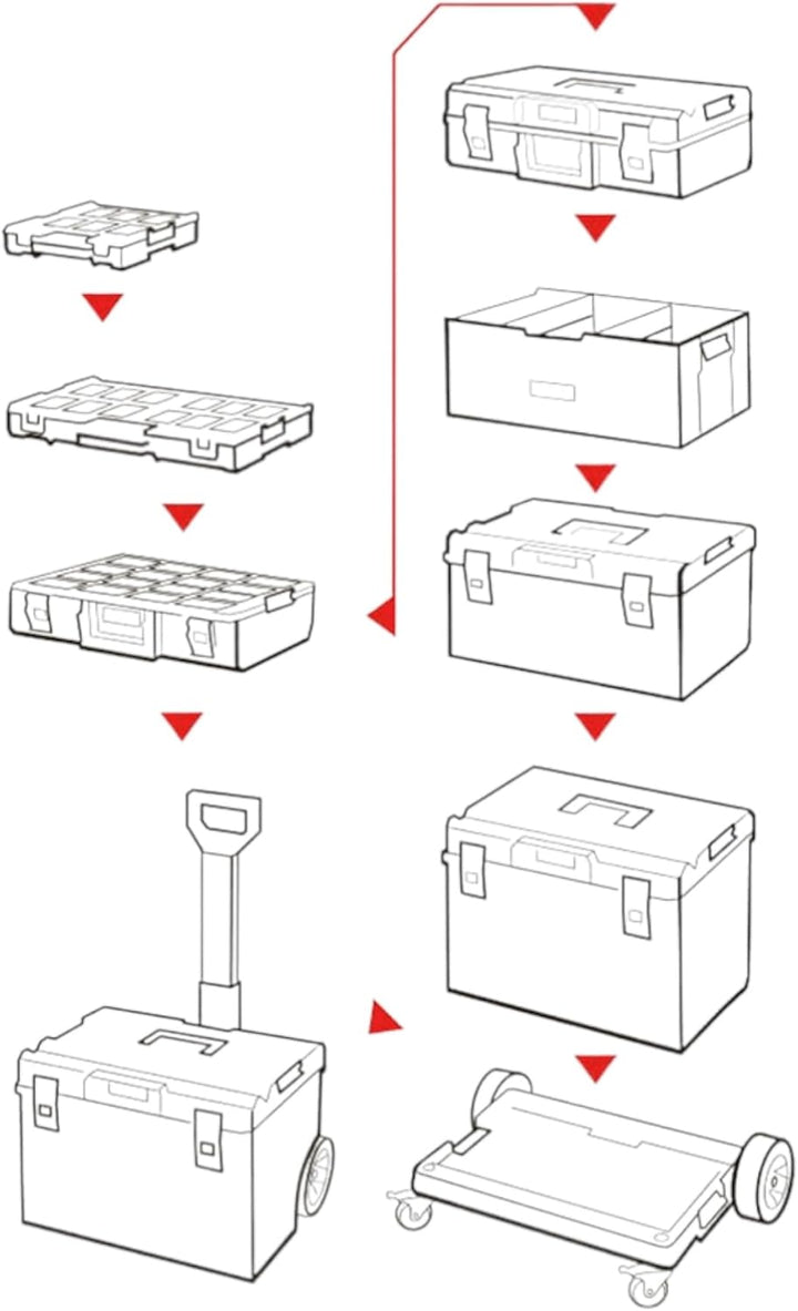 QBRICK TECHNIK450 Werkzeugkoffer Werkzeugkasten Kiste Box Werkzeugbox Sortimentskasten 58x38cm Werkz