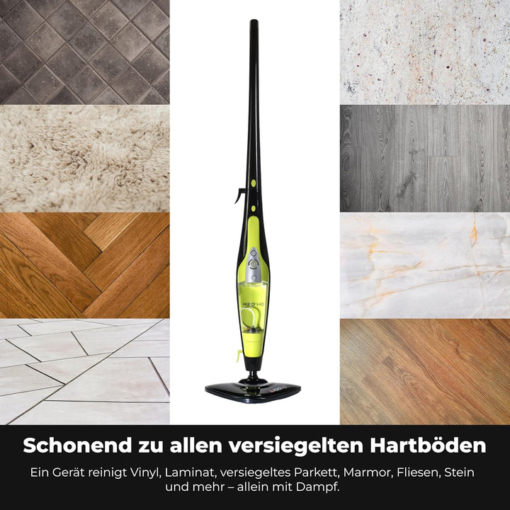 H2O HD Dampfreiniger &amp; Dampfbesen - Tötet 99,9% der Bakterien ohne Reinigungschemikalien (H20 HD Ste