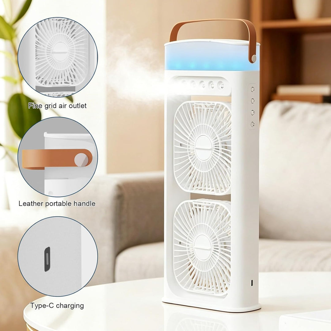 Klimaanlage Ventilator, 4 in 1 Tragbare Klimaanlage Luftkühler Ventilator mit Wassernebel Spray, 3 G