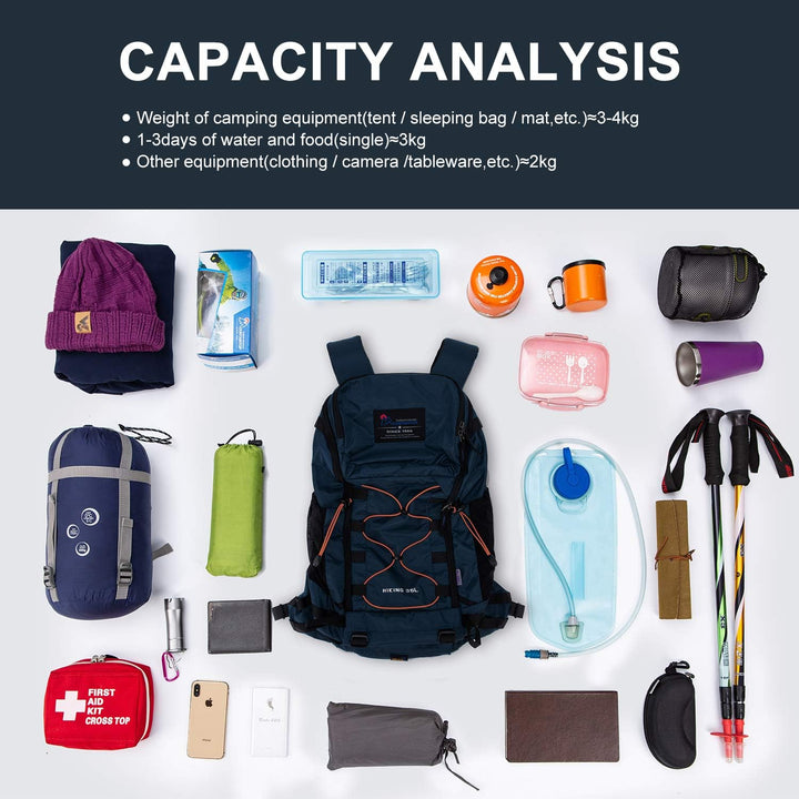 MOUNTAINTOP 35L Wanderrucksack Herren Damen Reiserucksack Trekkingrucksack Leicht Outdoor Camping Ru
