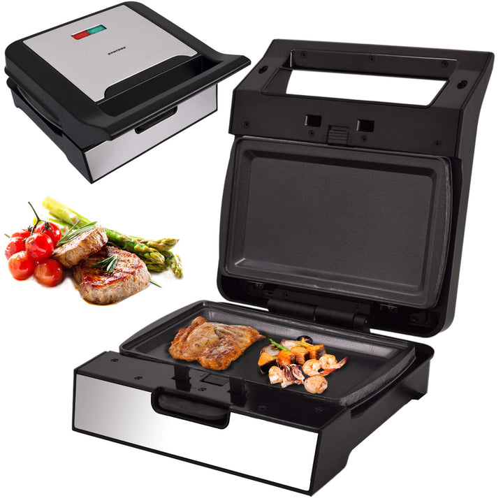 Syntrox Teppanyaki Grill mit Wechselplatten, Edelstahl, schnelles Aufheizen, Antihaftbeschichtet, ve