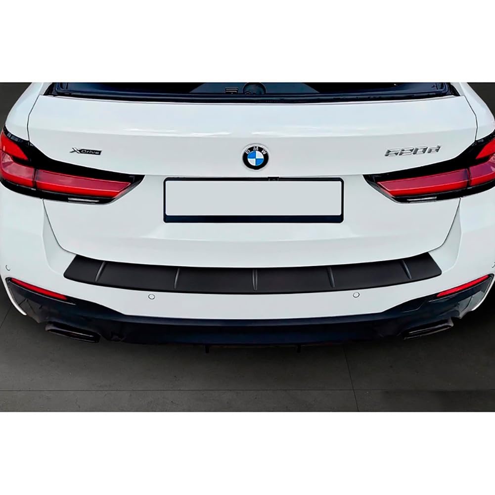 Avisa Matt-Schwarz Edelstahl Heckstossstangenschutz kompatibel mit BMW 5er Touring (G31) Facelift 20