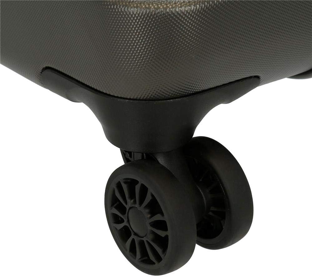 Roll Road India Kabinenkoffer Grau 40x55x20 cms Hartschalen ABS Kombinationsschloss 37L 2,5Kgs 4 Dop