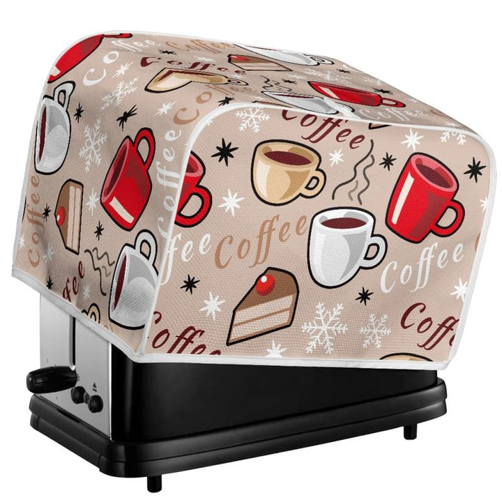 Kuiaobaty Kaffeekuchenmuster Küche Toaster Abdeckung für 2/4 Scheiben, Brotmaschine Staubschutz