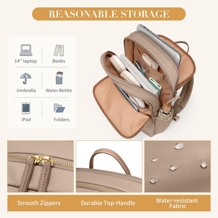 GOLF SUPAGS Laptop Rucksack für Damen Casual Daypack für Arbeit Reisen College Schulrucksack Handtas