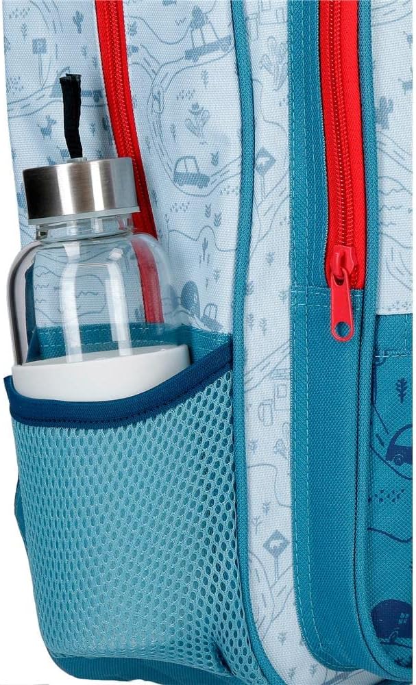 Disney Mickey Road Trip Blau Schulrucksack 30x38x12 cm Polyester 13,68L, Schulrucksack