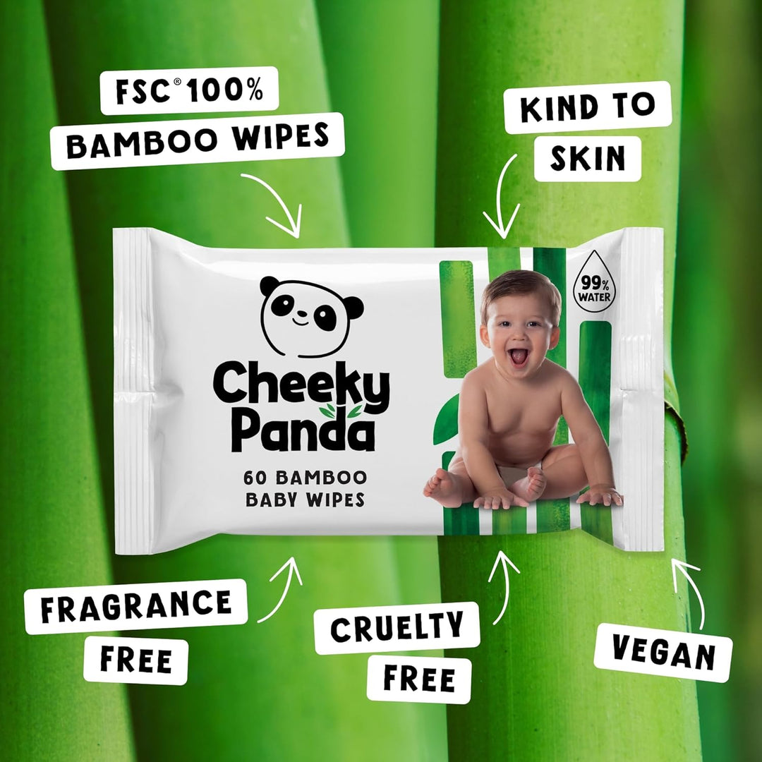 The Cheeky Panda Baby Feuchttücher Bambus | 720 Eco Tücher | Sanft Und Weicher | Baby Erstausstattun