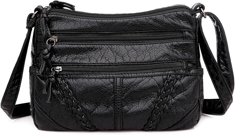 FANDARE Damen Umhängetasche Schultertasche Frauen Crossbody Bag Wasserdicht PU Leder Damentasche Sch