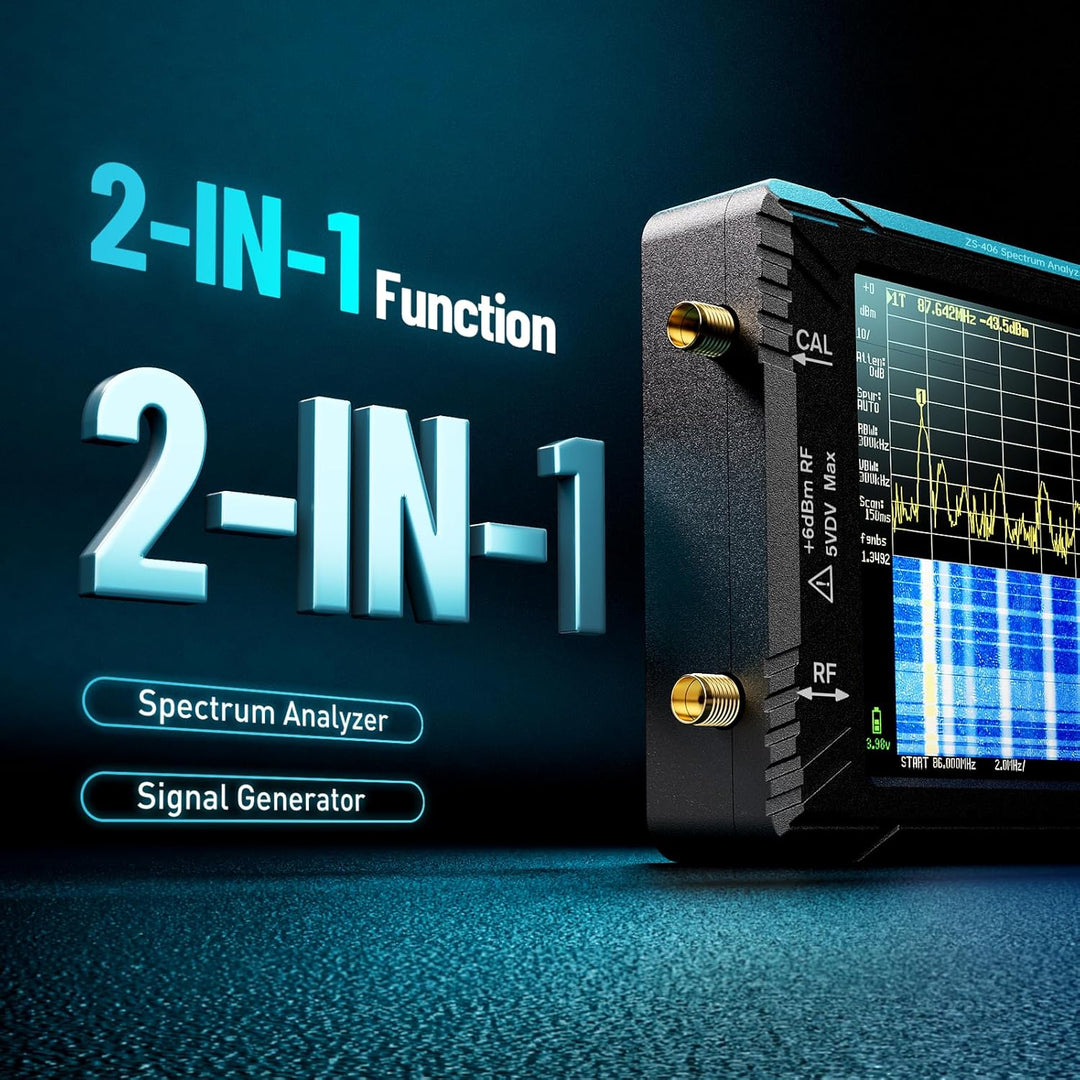 SEESII TinySA Ultra+ ZS406 Spektrumanalysator mit 50W Dämpfungsglied, 4,0 Zoll Frequenzanalysator 10
