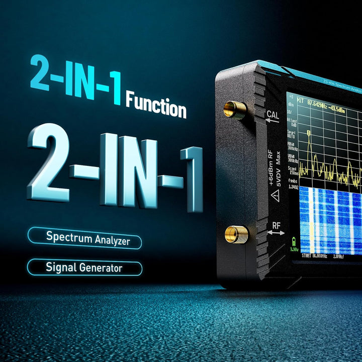 SEESII TinySA Ultra+ ZS406 Spektrumanalysator mit 50W Dämpfungsglied, 4,0 Zoll Frequenzanalysator 10