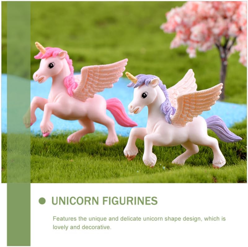 jojofuny 6st Pegasus-Einhorn Harz Mini Kleine Einhorn-skulptur Einhorn-Party Begünstigt Einhorn Kuch