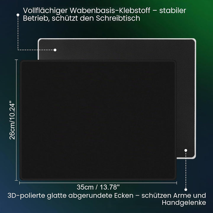 DAWNTREES Glas-Gaming-Mauspad, genaue und schnelle Mausverfolgung, gehärtetes Glas, rutschfeste Gumm