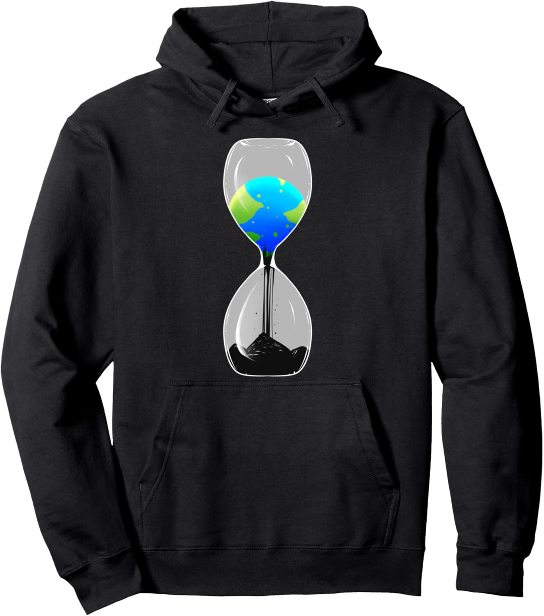 Klimawandel Protest für Umweltschutz Sanduhr Erde Zeit Pullover Hoodie
