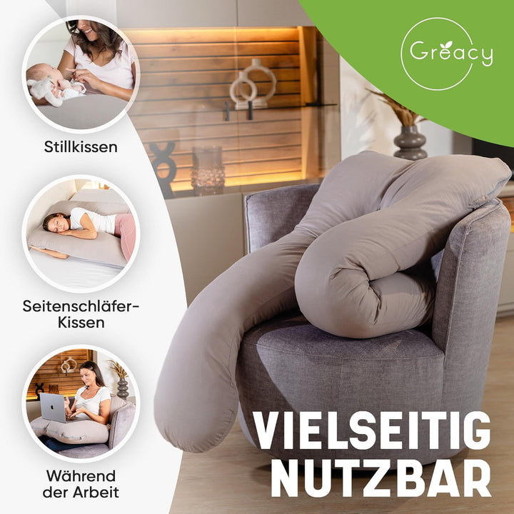 Amelie Seitenschläferkissen Bezug – Ersatz & Austausch für Körperkissen, Ergonomisch & Atmungsaktiv,
